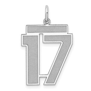 Sterling Silver, Jersey Collection, Large Number 17 Pendant
